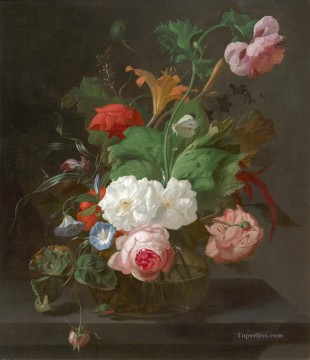 Flores Painting - Flores de verano en un jarrón de Rachel Ruysch Flowering